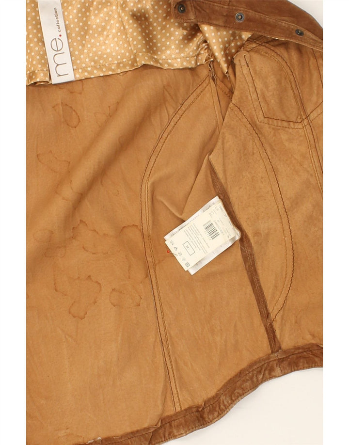 MILESTONE Womens Graphic Leather Jacket IT 38 XS Brown Leather Vintage Milestone and Second-Hand Milestone from Messina Hembry 