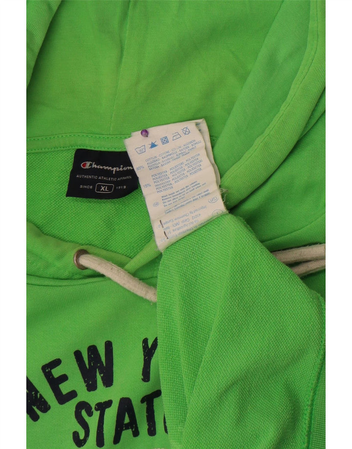 Męski sweter z kapturem Champion Graphic XL, zielony, poliestrowy