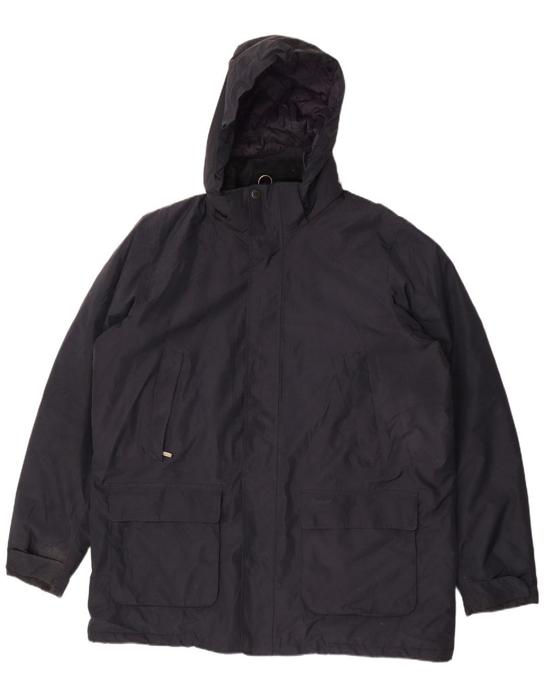 Męski płaszcz wiatrówka z kapturem Barbour UK 44 2XL Granatowy poliester