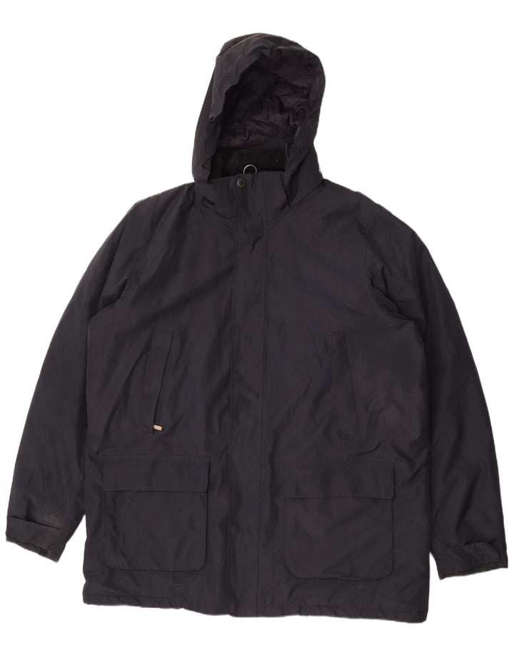 Męski płaszcz wiatrówka z kapturem Barbour UK 44 2XL Granatowy poliester
