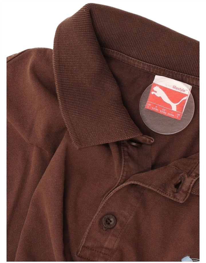 Męska koszulka polo Puma, duża, brązowa