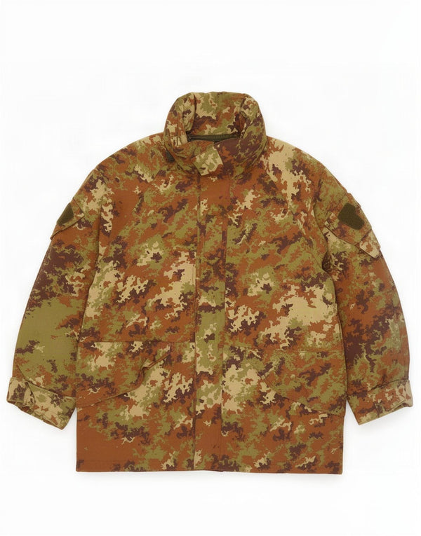 Vintage męska wyściełana kurtka z kapturem UK 42 XL, kamuflaż Khaki