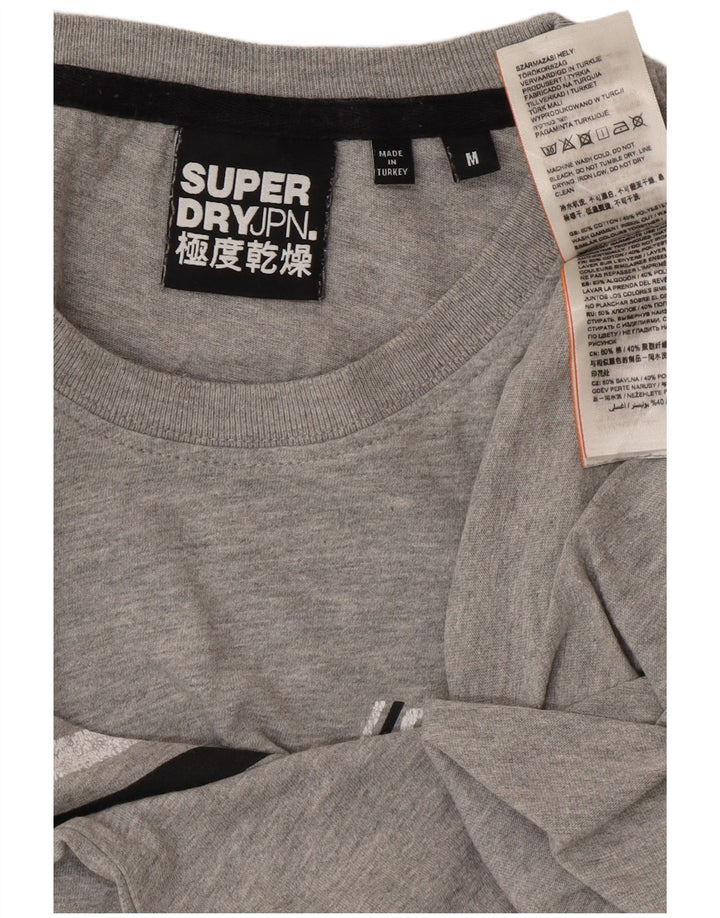 Męska koszulka z grafiką SUPERDRY, średnia szara bawełna
