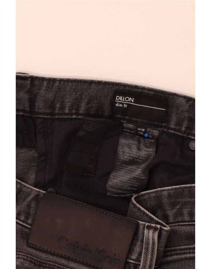 Męskie jeansy Calvin Klein Dillon Slim W38 L32 Szara bawełna