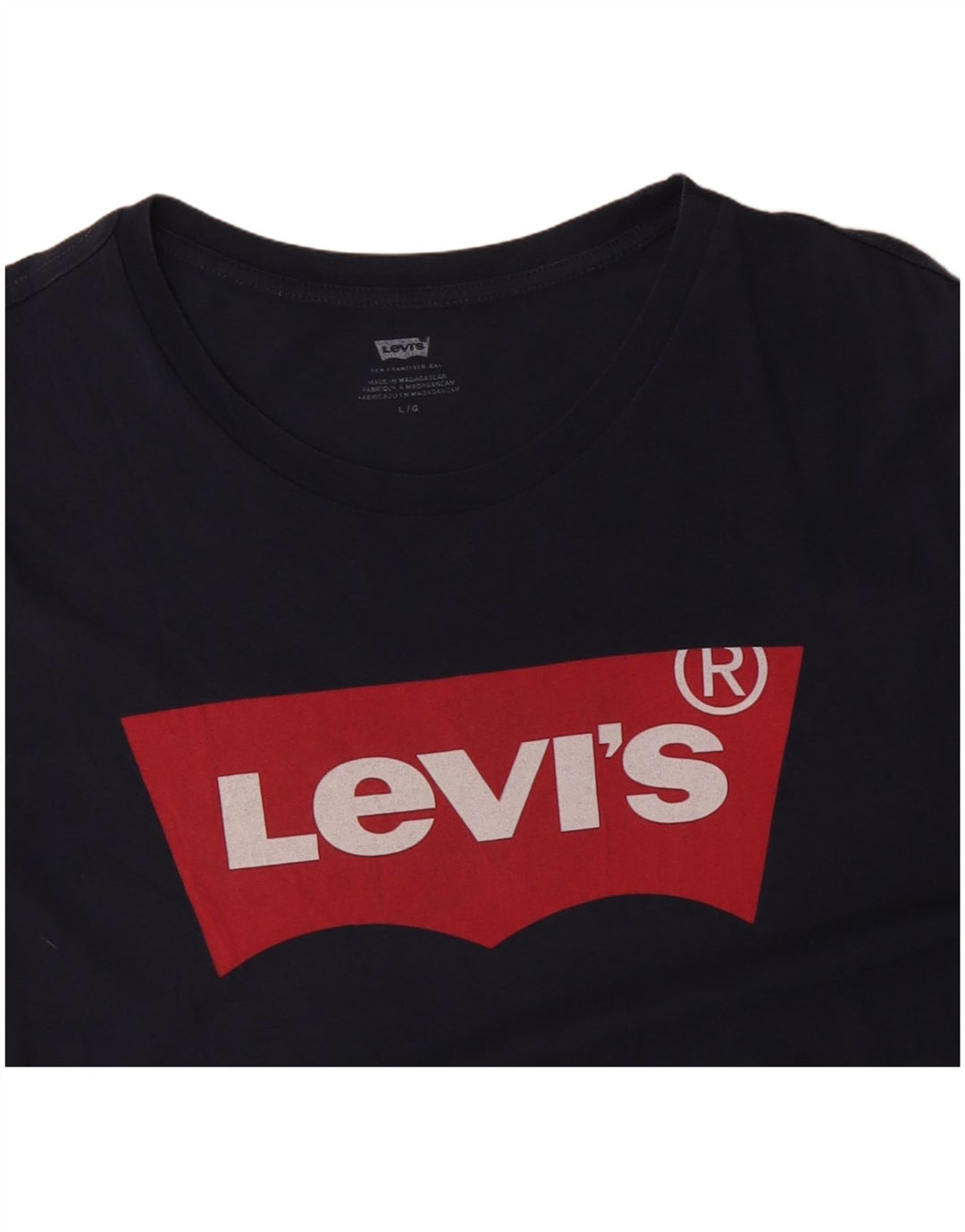 Męski T-shirt z grafiką LEVI'S, duży, granatowy, bawełniany