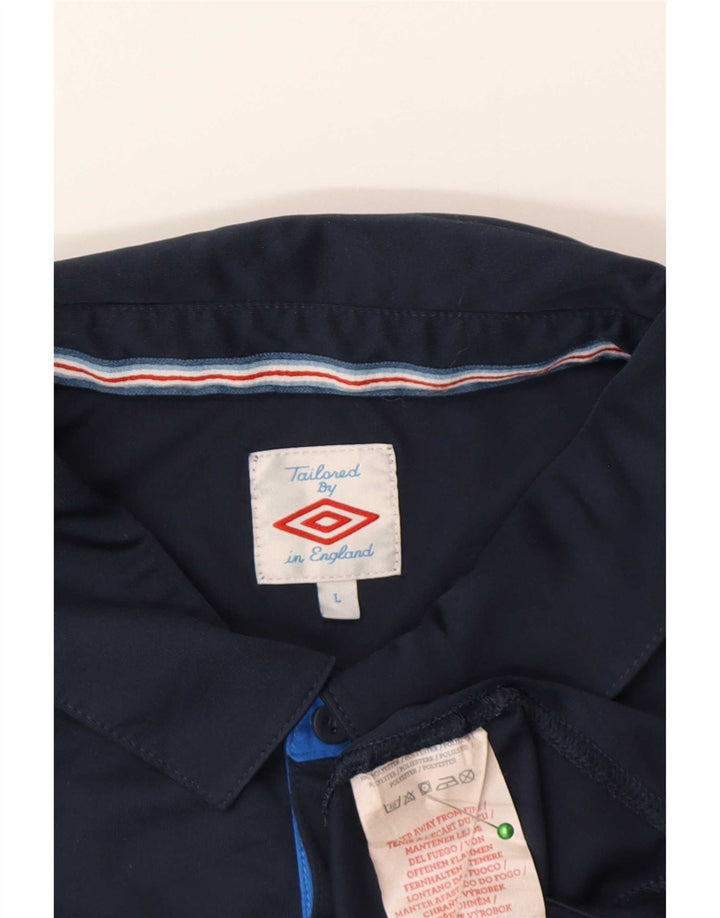 Męska koszulka polo Umbro, duża, granatowa, poliestrowa, sportowa