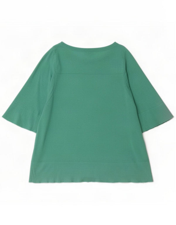 Phase Eight Womens Top 3/4 Sleeve UK 14 Medium Green Cotton