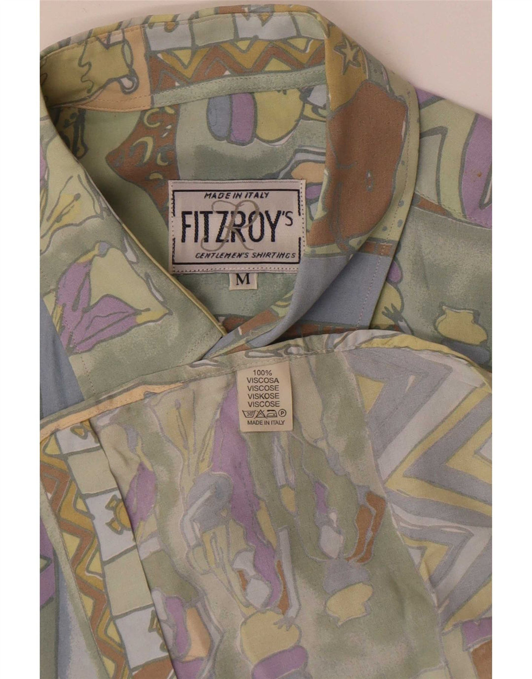 Męska koszula z krótkim rękawem Fitzroy w abstrakcyjny wzór, średnia, wielobarwna
