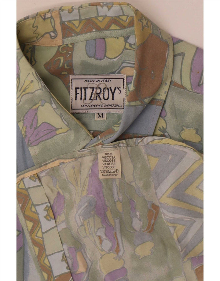 Męska koszula z krótkim rękawem Fitzroy w abstrakcyjny wzór, średnia, wielobarwna