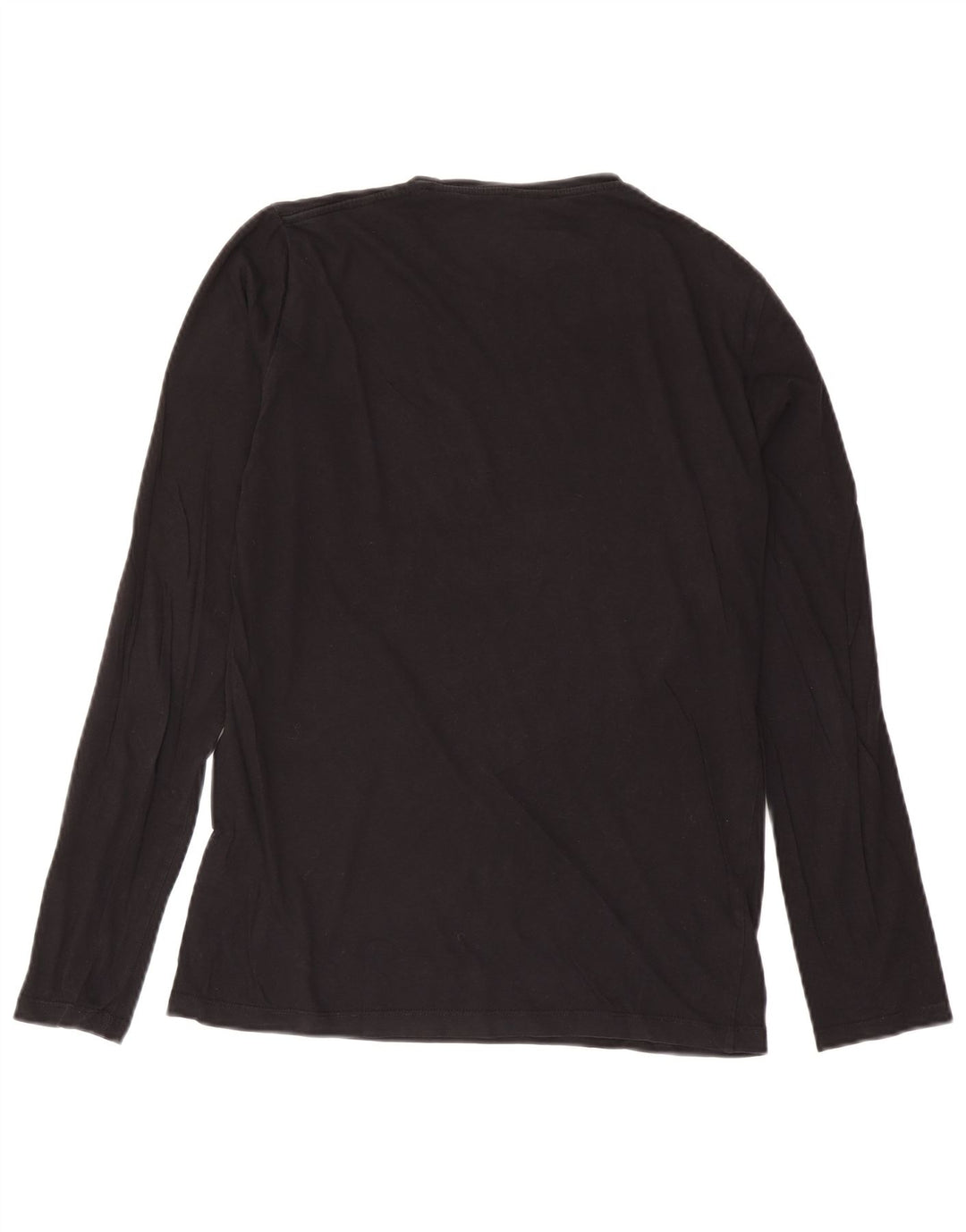 Trussardi Jeans Męski graficzny top z długim rękawem, średnio czarny, bawełniany