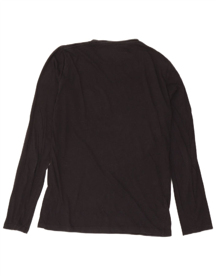 Trussardi Jeans Męski graficzny top z długim rękawem, średnio czarny, bawełniany