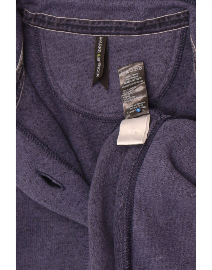 Marks & Spencer Damski sweter kardigan UK 12, średni granatowy poliester
