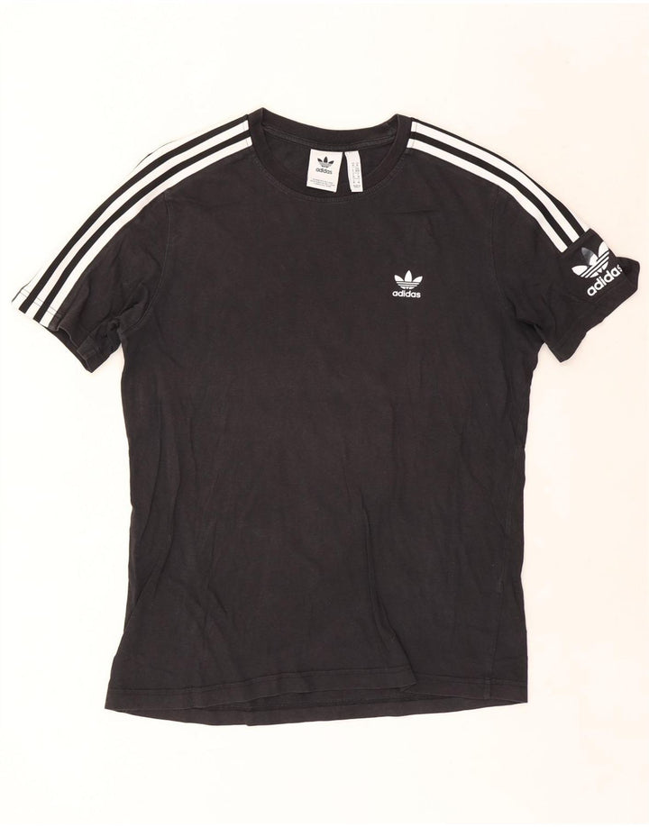 Męska koszulka z grafiką Adidas, średnia, czarna bawełna