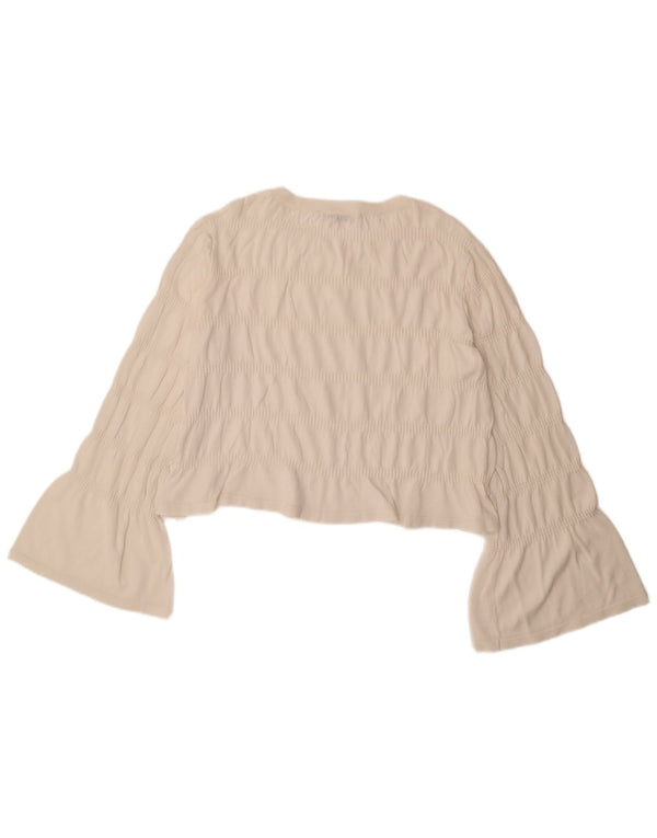 Damska bluzka z krótkim rękawem Zara UK 16, duża, biała