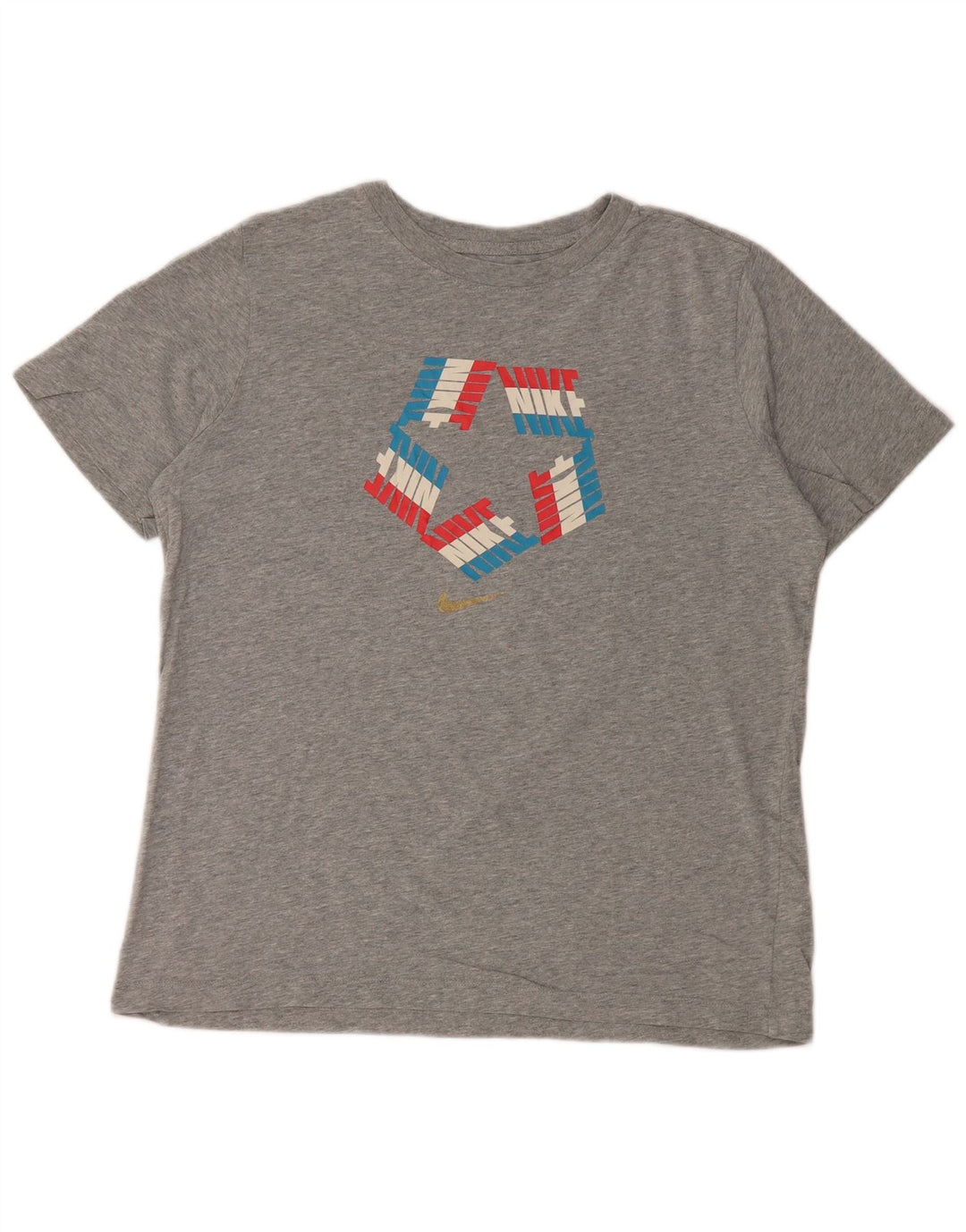 Damski T-shirt NIKE o standardowym kroju z grafiką, UK 18 XL, szara bawełna