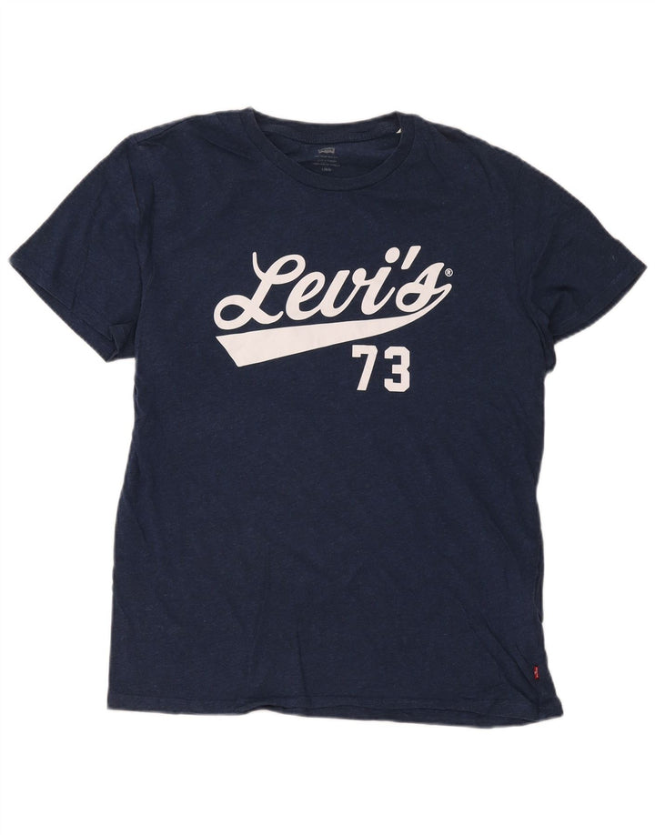 Męski T-shirt z grafiką Levi's, duży, granatowy, bawełniany
