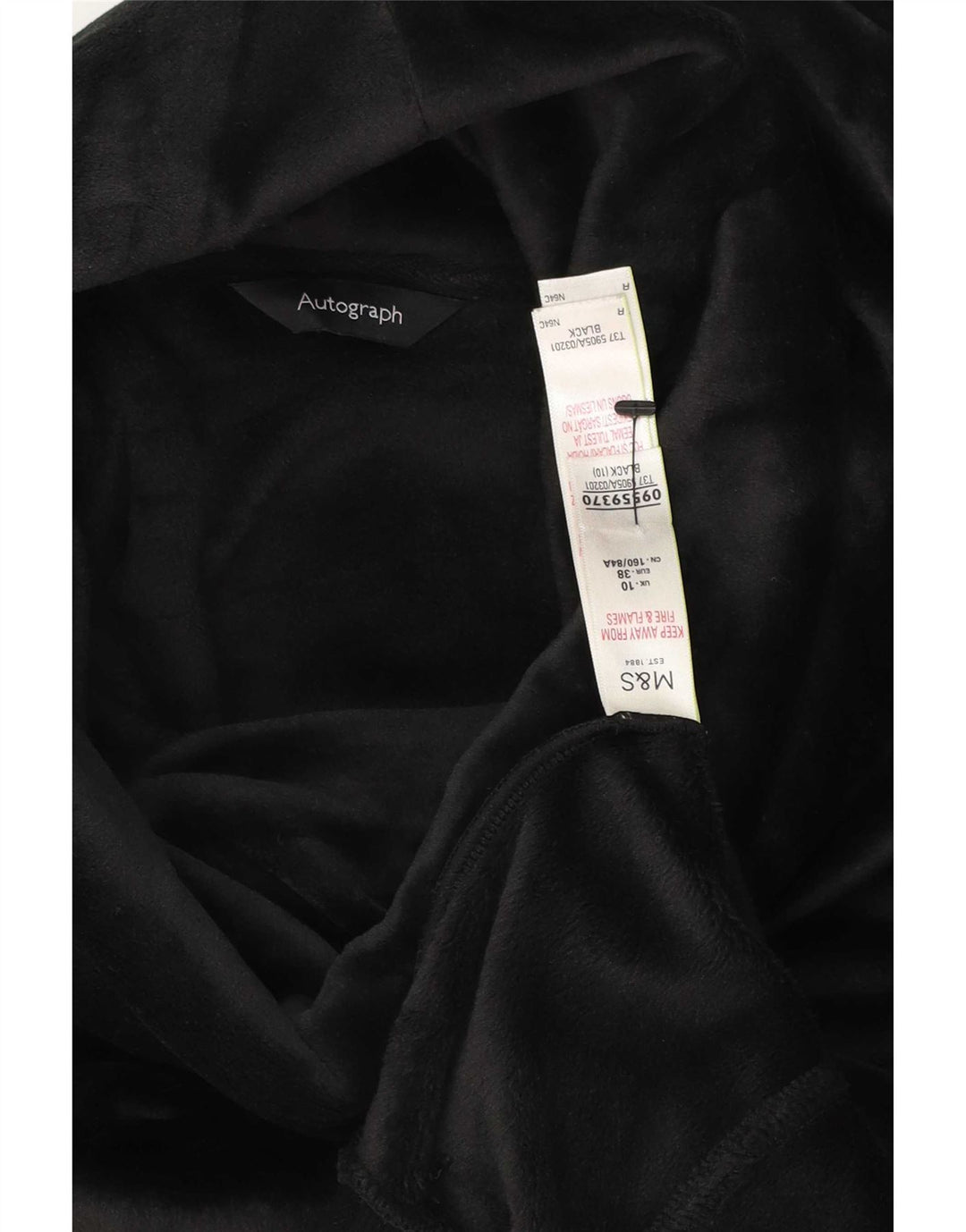 Marks & Spencer Damska bluza welurowa z autografem, UK 10, mała czarna