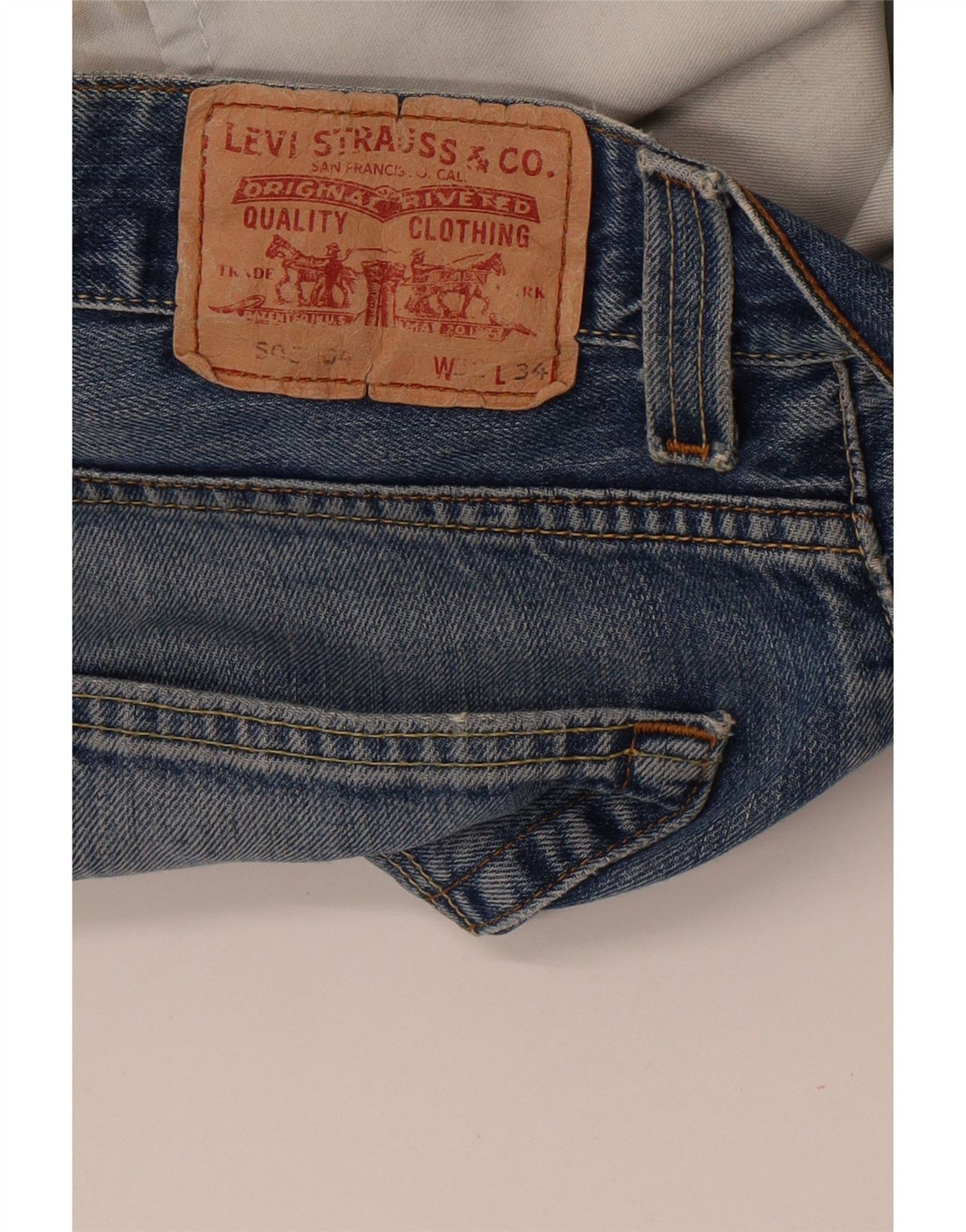Męskie standardowe proste dżinsy Levi's W32 L34 Niebieskie