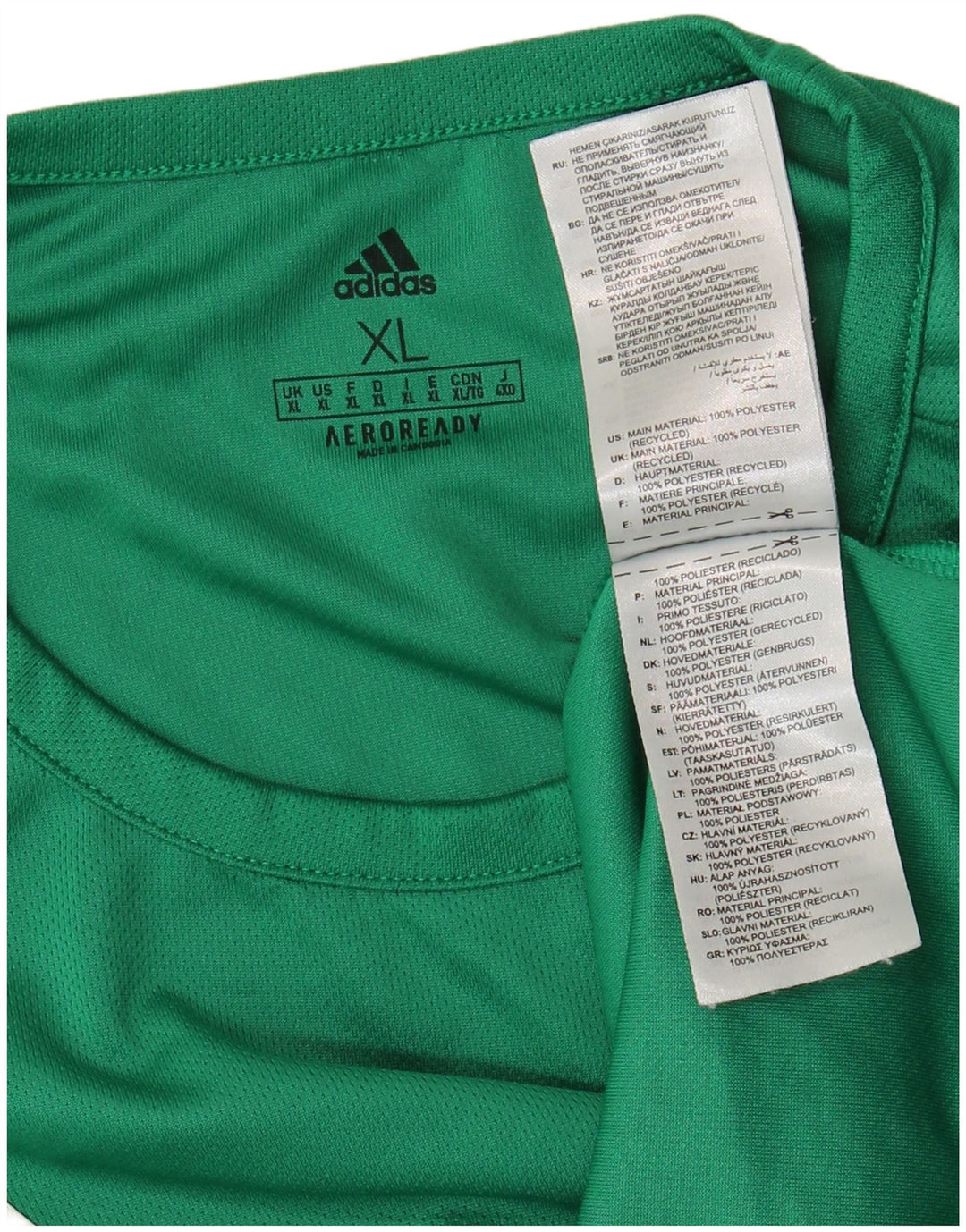 Adidas Męski T-shirt Aeroready Top XL Zielony Poliester z blokami kolorów