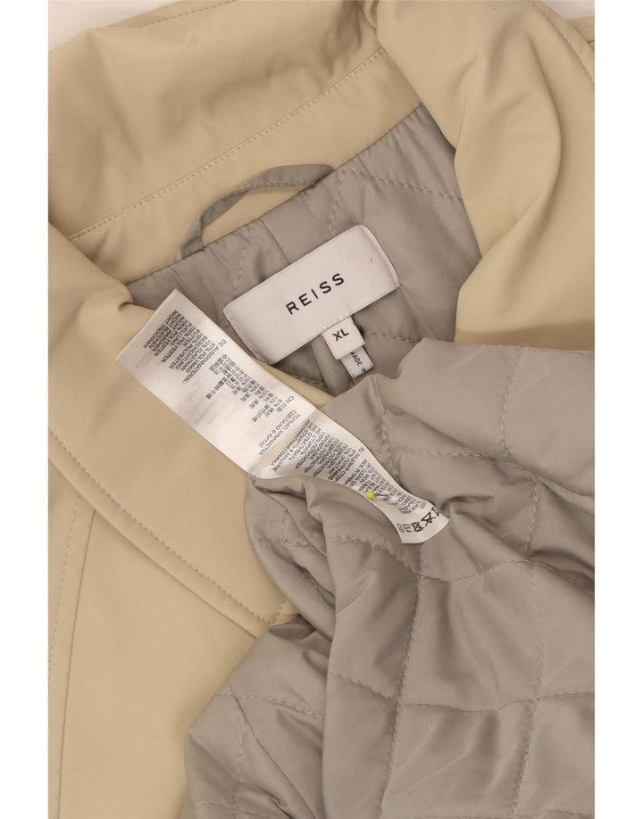 Płaszcz męski Reiss UK 42 XL, beżowy poliamid