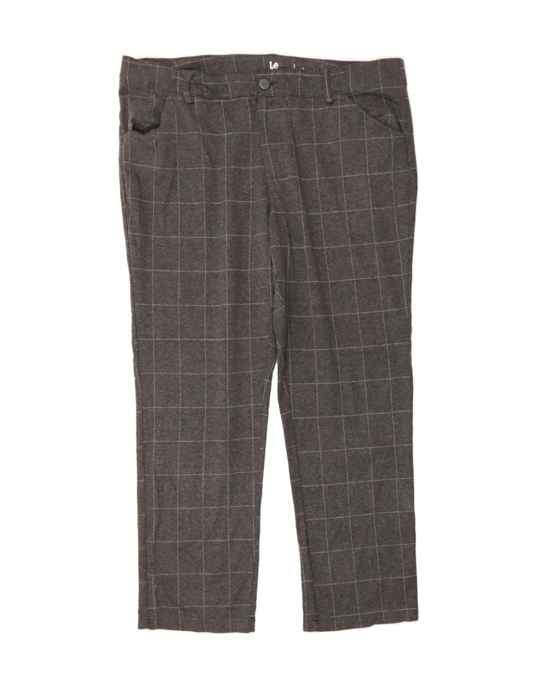 LEE Womens Straight Casual Trousers W42 L30 Grey Check Vintage Lee and Second-Hand Lee from Messina Hembry 