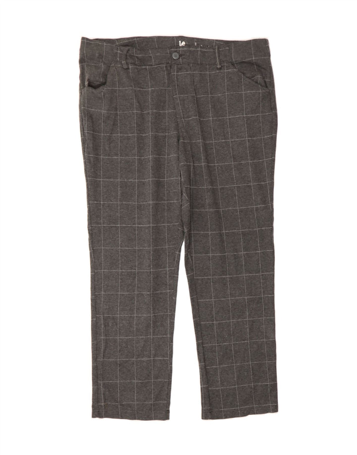 LEE Womens Straight Casual Trousers W42 L30 Grey Check Vintage Lee and Second-Hand Lee from Messina Hembry 