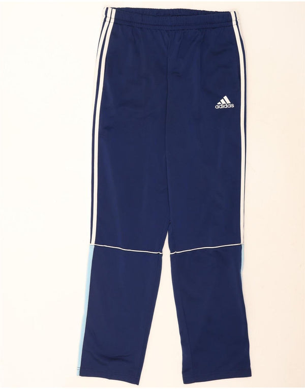 Męskie spodnie dresowe Adidas UK 44/46, duże, granatowe, z blokami kolorów