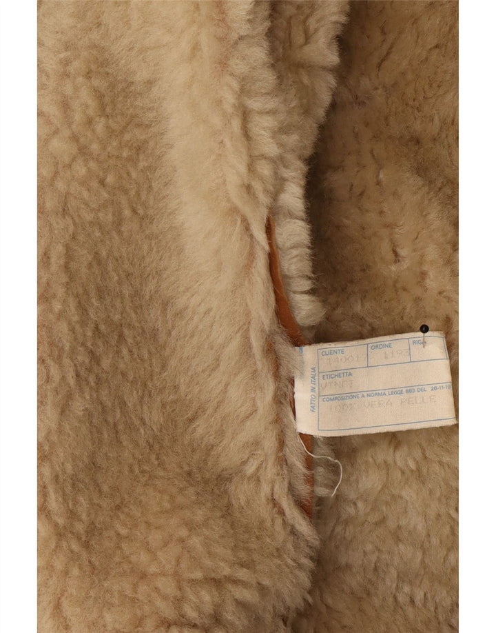 Męska kurtka shearling Vinci UK 40, duża brązowa skóra