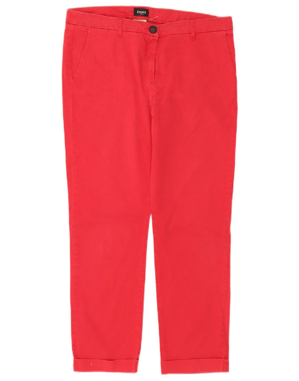 Marella Damskie proste, przycięte spodnie EMME UK 12 Medium W32 L26 Czerwone