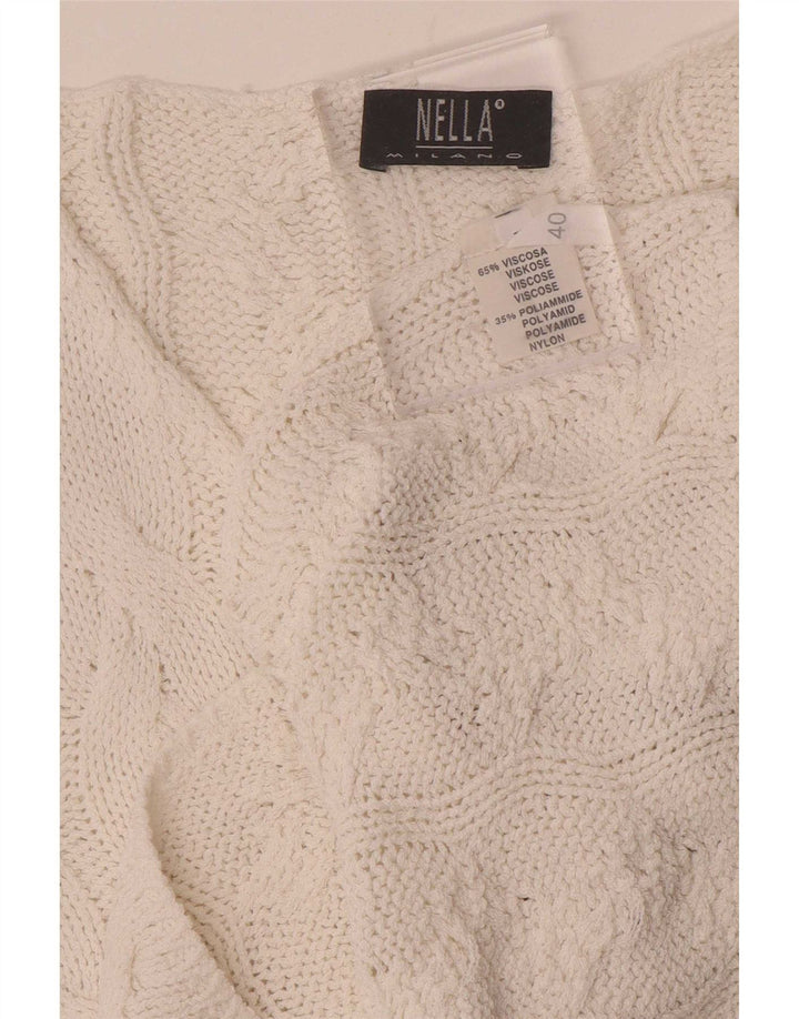 Damski podkoszulek w stylu vintage, krótka kamizelka IT 40 Small, biała wiskoza