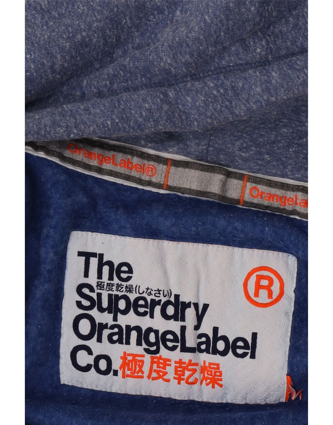 Damski sweter z kapturem i zamkiem Superdry UK 14, średni niebieski, nakrapiany