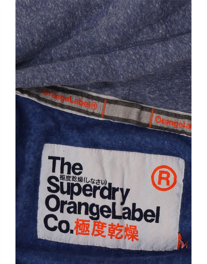 Damski sweter z kapturem i zamkiem Superdry UK 14, średni niebieski, nakrapiany