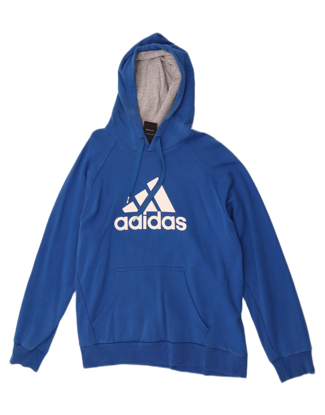 Męska bluza z kapturem Adidas Graphic, średnia niebieska, bawełniana