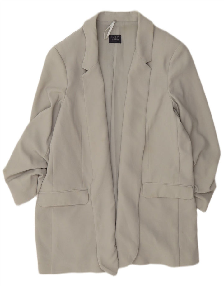 Damska marynarka Marks & Spencer Longline Open Blazer UK 12, średnia szarość