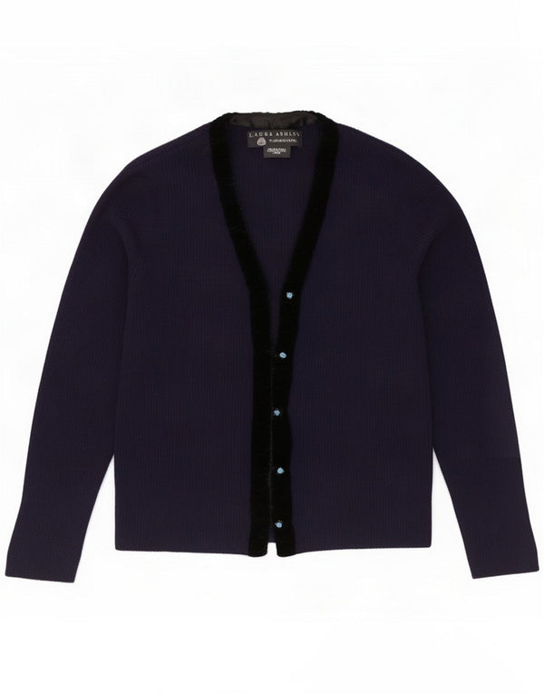 Laura Ashley damski sweter kardigan UK 16 duży granatowy blok kolorów