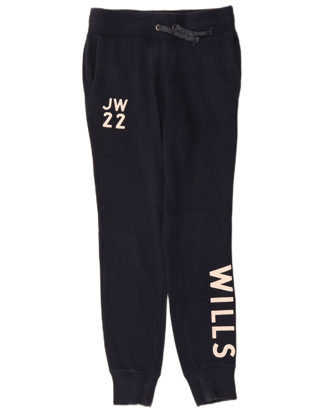 Damskie spodnie dresowe JACK WILLS Graphic Joggers UK 8, małe, granatowe
