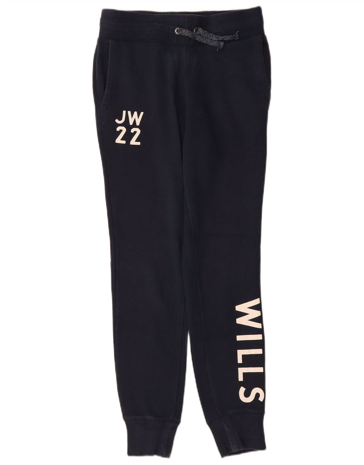 Damskie spodnie dresowe JACK WILLS Graphic Joggers UK 8, małe, granatowe