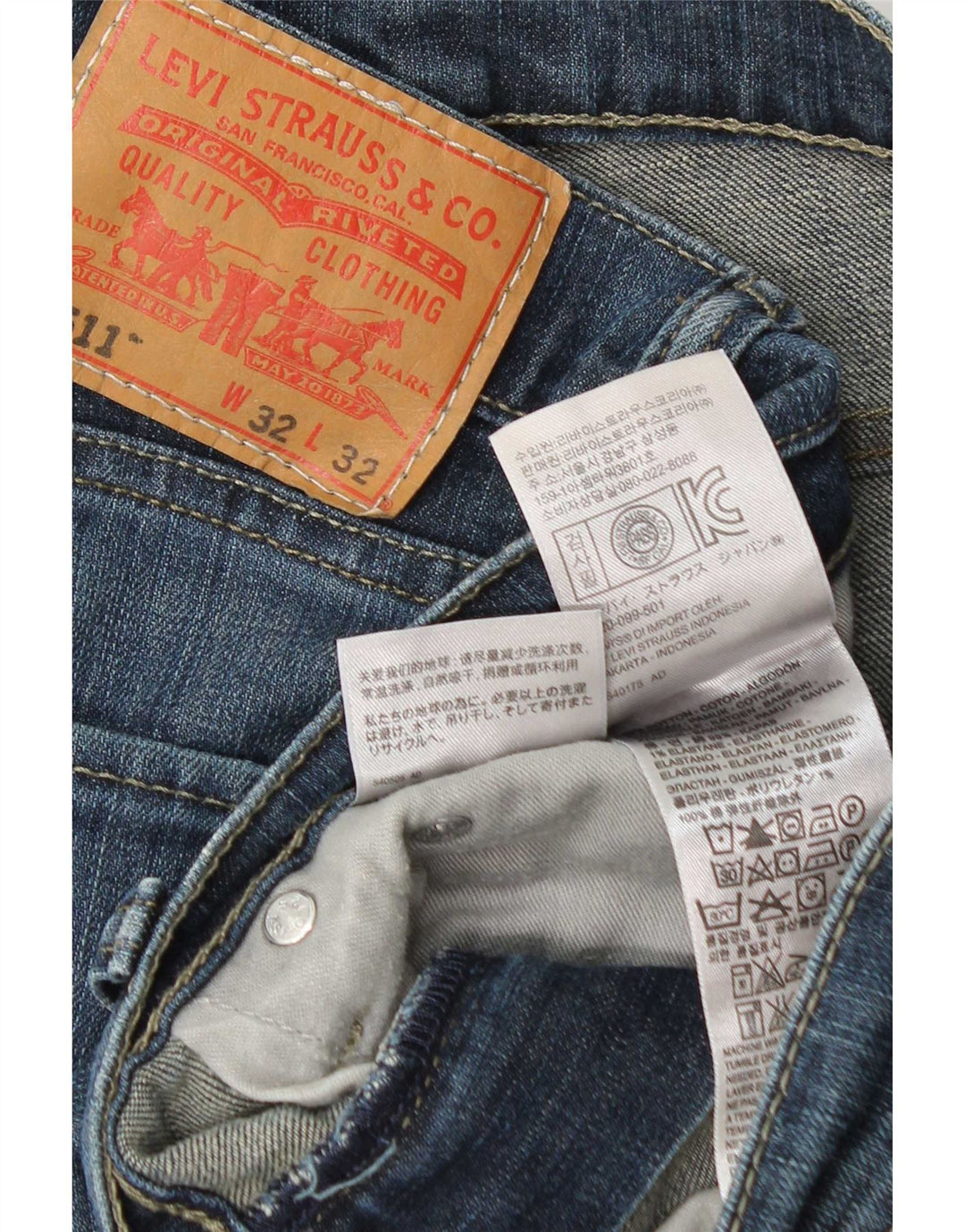 Męskie jeansy Levi's 511 Slim W32 L32 Niebieska bawełna