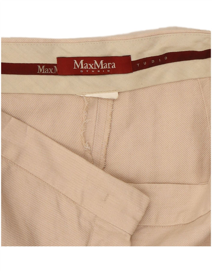 Spodnie damskie Max Mara Capri z szerokimi nogawkami W28 L21 Beżowe