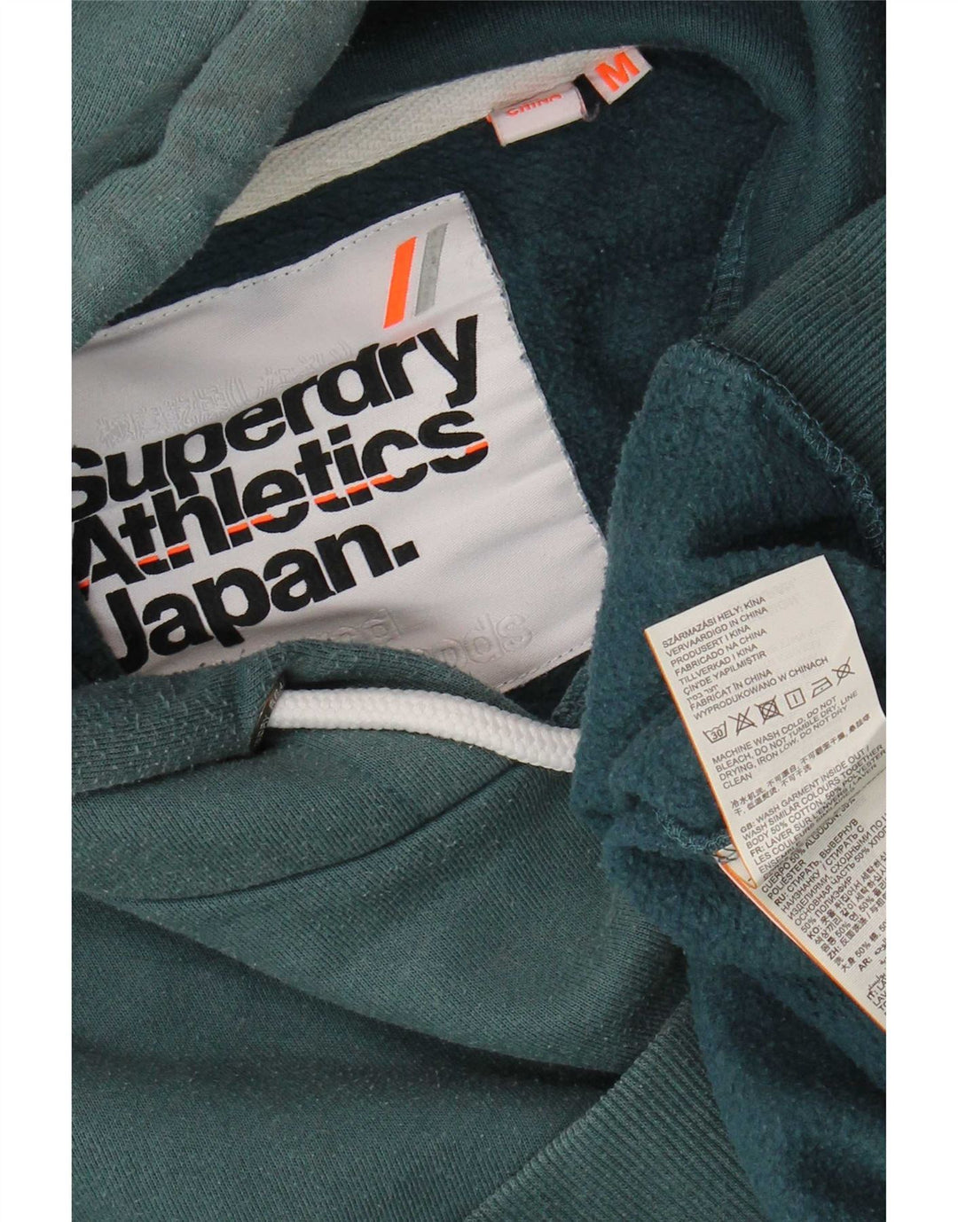 Męski sweter z kapturem Superdry, średniozielony, bawełniany