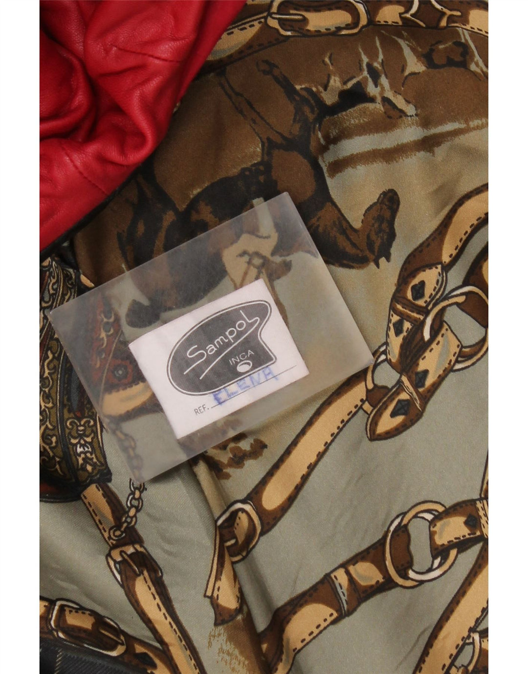 Vintage damski oversize'owy zamszowy płaszcz UK 14 średniej czerwonej skóry