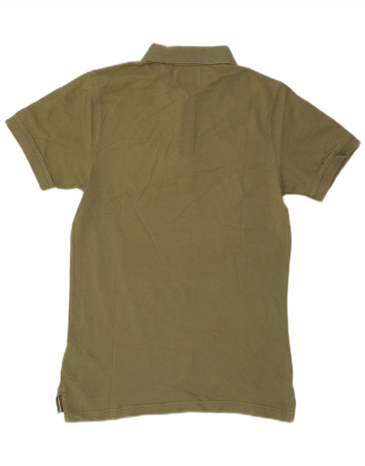 Męska koszulka polo Tommy Hilfiger, mała, bawełniana w kolorze khaki