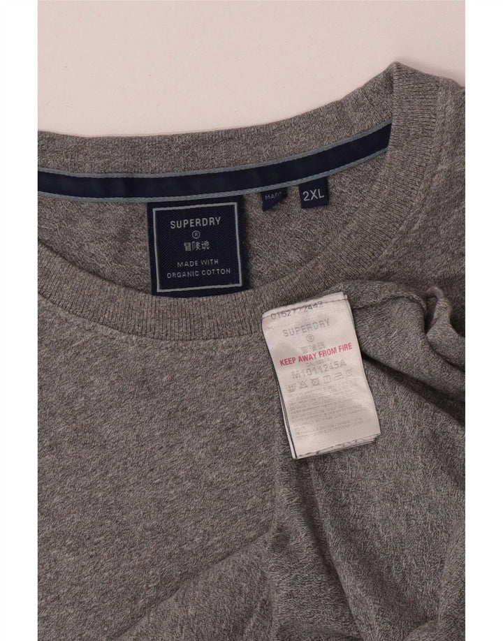 T-shirt damski Superdry Top 2XL, szary, bawełniany