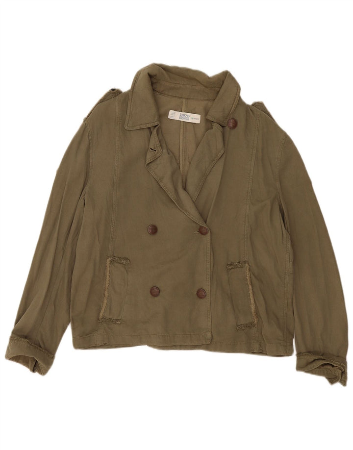 Damska kurtka wojskowa oversize Zara UK 14 Medium Khaki Lyocell