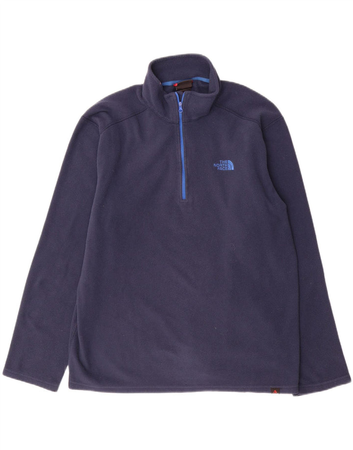 THE NORTH FACE Męski sweter polarowy z zamkiem błyskawicznym, duży, granatowy, poliester
