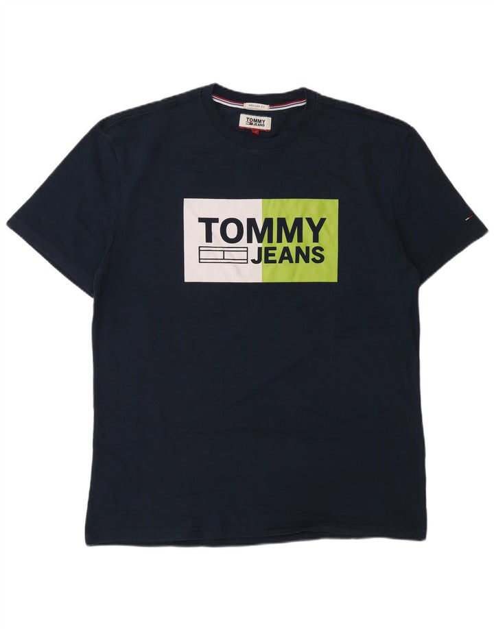 Męska koszulka T-shirt z grafiką o regularnym kroju TOMMY HILFIGER, średni kolor granatowy