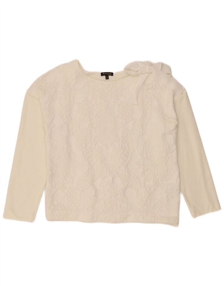 Damska bluzka oversize Massimo Dutti o kroju oversize UK 6 XS w białe kwiaty