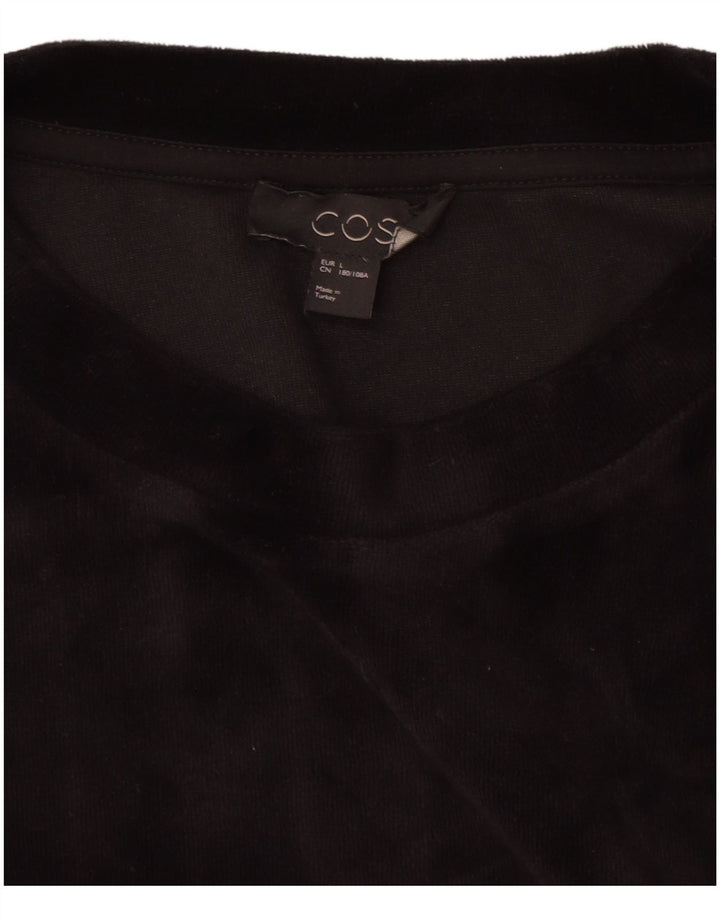 Cos Męski top z długim rękawem, duży, czarny, bawełniany