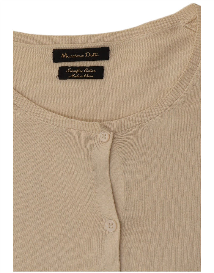 MASSIMO DUTTI Damski sweter rozpinany UK 10, mały, złamanej bieli, bawełniany