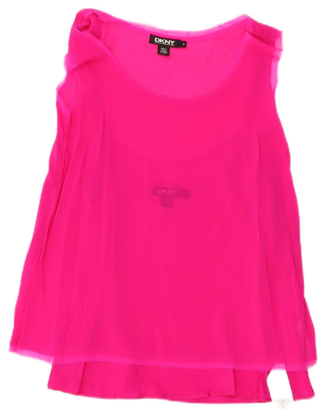 Damska bluzka bez rękawów Dkny Top UK 10 Small Pink Silk